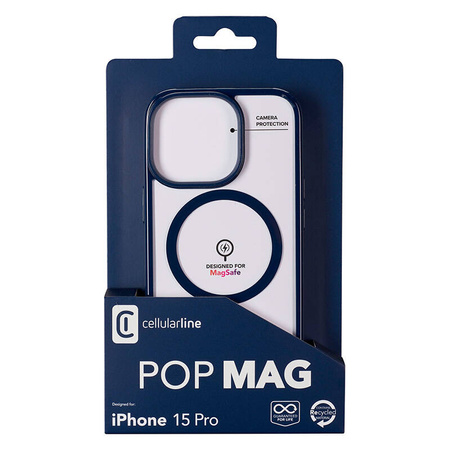 Cellularline Pop Mag - Etui iPhone 15 Pro MagSafe (granatowy) (POPMAGIPH15PROB)