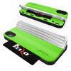 Zizo Retro Series - Etui iPhone Xs / X z kieszenią na karty + podstawka + szkło 9H na ekran (Neon Green/Silver) (RET-IPH8-NGRSL)