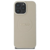 Guess Grained Ring MagSafe - Etui iPhone 16 Pro Max (beżowy) (GUHMP16XPGHSMME)
