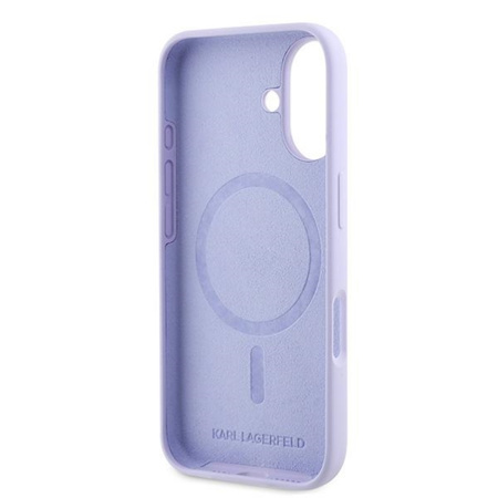 Karl Lagerfeld Silicone Karl & Choupette Ring MagSafe - Etui iPhone 16 Plus (fioletowy) (KLHMP16MSCMKCRHU)