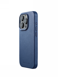 Mujjo Full Leather Case - etui skórzane do iPhone 15 Pro kompatybilne z MagSafe (monaco blue) (MUJJO-CL-039-BL)