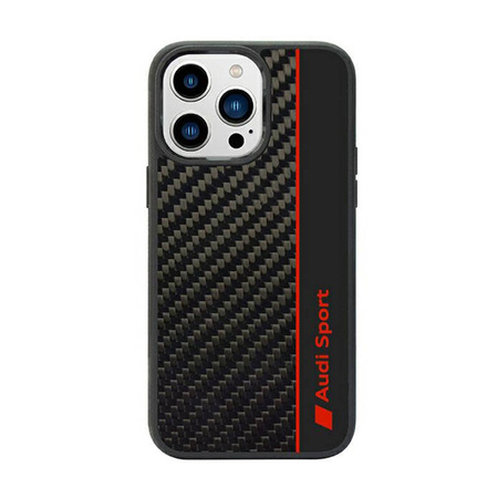 Audi Carbon Fiber Stripe - Etui iPhone 14 Pro (Czarny) (AUS-TPUPCIP14P-R8/D1-BK)