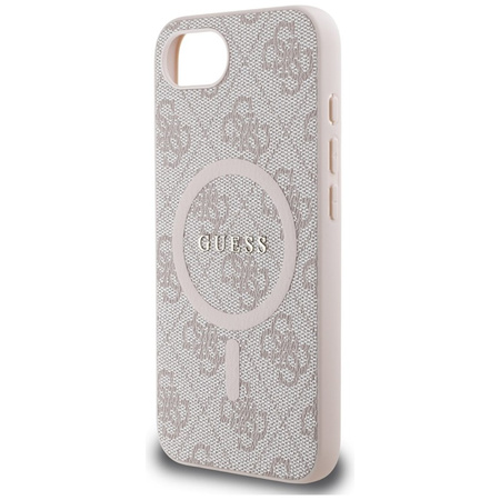 Guess 4G Ring Classic Logo MagSafe - Etui do iPhone 16e (różowy) (GUHMPSE4G4GFRP)