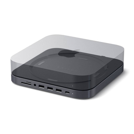 Satechi Podstawka-Hub do Mac Mini - 3 x USB 3.0, USB-C, audio jack, micro/SD - Gwiezdna szarość (ST-ABHFM)
