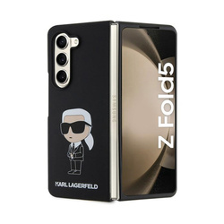 Karl Lagerfeld Silicone Ikonik - Etui Samsung Z Fold 5 (czarny) (KLHCZFD5SNIKBCK)