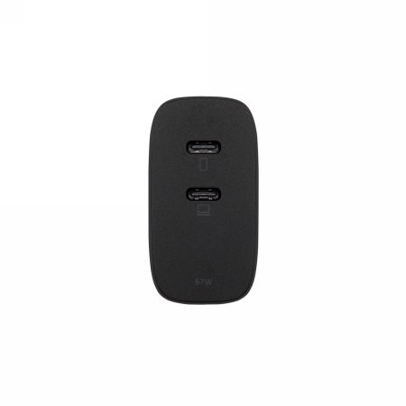 Native Union Fast GaN Charger - ładowarka 67W PD, 2x USB-C, adaptery US/UK/EU w zestawie (black) (FAST-PD67-BLK-INT)