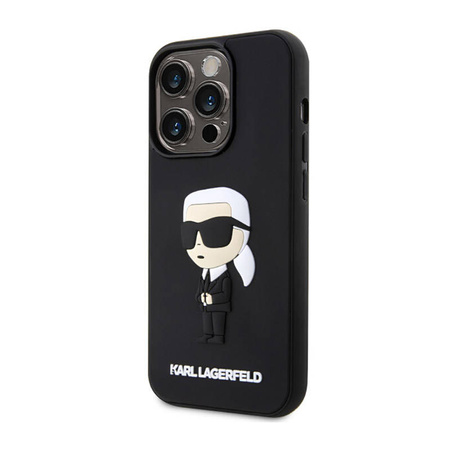 Karl Lagerfeld 3D Rubber NFT Ikonik - Etui iPhone 14 Pro (Czarny) (KLHCP14L3DRKINK)