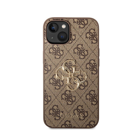 Guess 4G Big Metal Logo - Etui iPhone 15 / 14 / 13 (brązowy) (GUHCP15S4GMGBR)