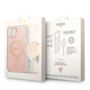 Guess Bundle Pack MagSafe 4G - Zestaw etui + ładowarka MagSafe iPhone 14 Plus (różowy/złoty) (GUBPP14MH4EACSP)