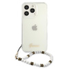 Guess White Pearl Strap - Etui iPhone 13 Pro (przezroczysty) (GUHCP13LKPSWH)