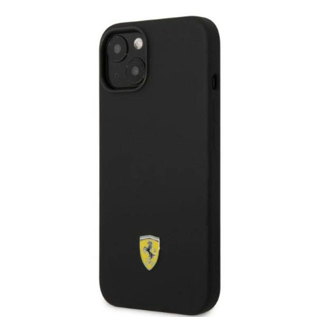 Ferrari Silicone Metal Logo MagSafe - Etui iPhone 14 (czarny) (FEHMSIP14SBK)