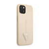 Guess Saffiano Triangle Logo Case – Etui iPhone 13 mini (beżowy) (GUHCP13SPSATLE)