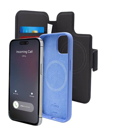 PURO Folio MagSafe Case – Etui iPhone 15 Plus / 14 Plus / 12 Pro Max (czarny) (PUIP67MAGFOLIOBLK)