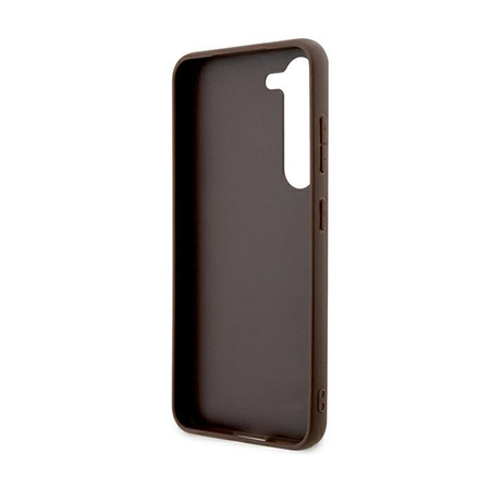 Guess 4G Bottom Stripe Metal Logo Collection - Etui Samsung Galaxy S24+ (brązowy) (GUHCS24MG4GLBR)