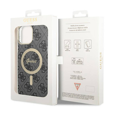 Guess 4G MagSafe - Etui iPhone 13 Pro Max (Czarny) (GUHMP13XH4STK)