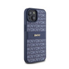 DKNY Leather Mono Stripe & Metal Logo - Etui iPhone 15 / 14 / 13 (niebieski) (DKHCP15SPRTHSLB)