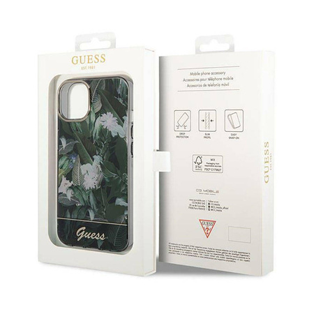 Guess Jungle Case - Etui iPhone 14 Plus (zielony) (GUHCP14MHGJGHA)