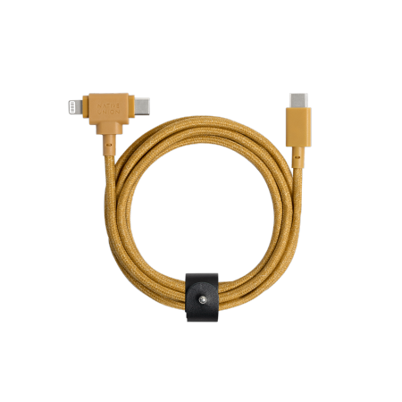 Native Union Belt Cable Duo - kabel USB-C - USB-C / lightning, 1,5 m (kraft) (BELT-CCL-KFT-NP)