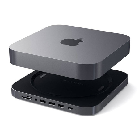 Satechi Podstawka-Hub do Mac Mini - 3 x USB 3.0, USB-C, audio jack, micro/SD - Gwiezdna szarość (ST-ABHFM)