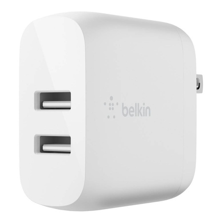 Belkin Podwójna ładowarka sieciowa 2 x 12W USB-A - biała (WCB002VFWH)