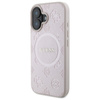Guess Saffiano Peony Classic Logo MagSafe - Etui iPhone 16 (różowy) (GUHMP16SPSAPSMEP)