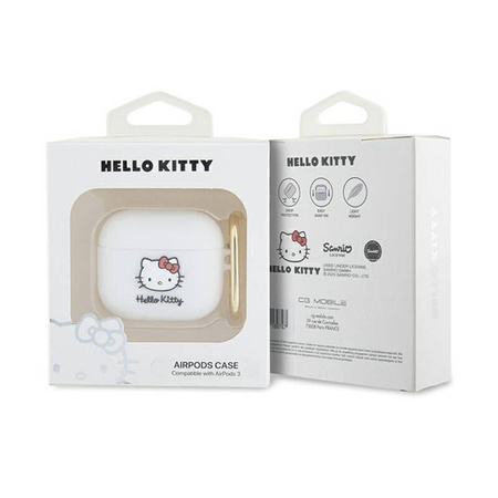 Hello Kitty Silicone 3D Kitty Head - Etui AirPods 3 (biały) (HKA33DKHSH)