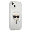 Karl Lagerfeld Karl's Head Glitter - Etui iPhone 13 mini (srebrny) (KLHCP13SKHTUGLS)