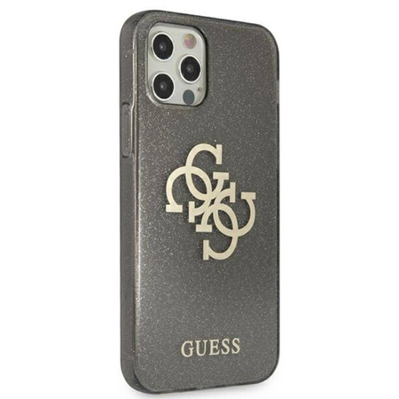 Guess Glitter 4G Big Logo - Etui iPhone 12 Pro Max (czarny) (GUHCP12LPCUGL4GBK)
