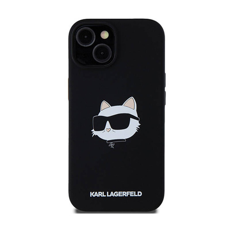 Karl Lagerfeld Silicone Choupette Head MagSafe - Etui iPhone 15 Plus / 14 Plus (czarny) (KLHMP15MSCHPPLK)