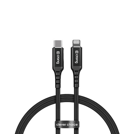 Crong Armor Link - Kabel USB-C Lightning Fast Charging MFi 150cm (czarny) (CRG-AL15USCL-BLK)