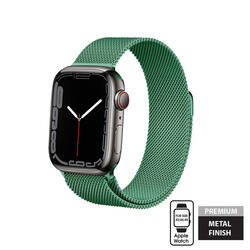 Crong Milano Steel – Pasek ze stali nierdzewnej do Apple Watch 44/45/46/49 mm (zielony) (CRG-44MST-GRN)