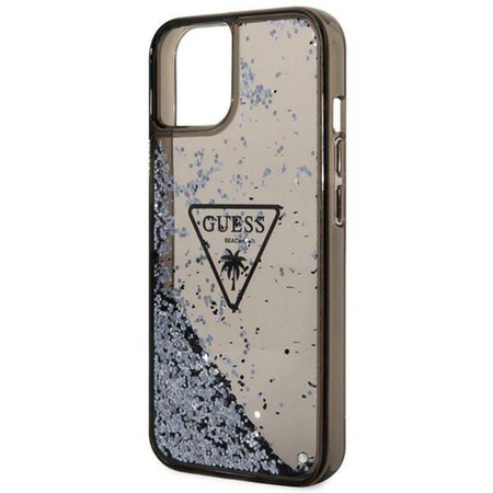 Guess Liquid Glitter Triangle Logo Case - Etui iPhone 14 (czarny) (GUHCP14SLFCTPK)