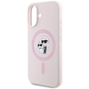 Karl Lagerfeld Silicone Karl & Choupette Ring MagSafe - Etui iPhone 16 (różowy) (KLHMP16SSCMKCRHP)