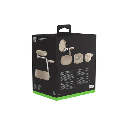 Belkin Ładowarka magnetyczna Qi2 25W, 3w1, zasilacz 45W, kremowa (WIZ040KQSD)