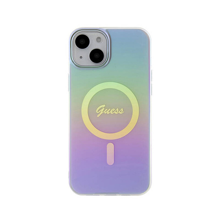 Guess IML Iridescent MagSafe - Etui iPhone 15 Plus (fioletowy) (GUHMP15MHITSU)