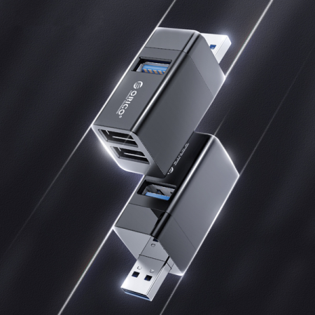 ORICO Mini hub USB 3.0 3 porty bez kabla - czarny (MINI-U32-BK-BP)