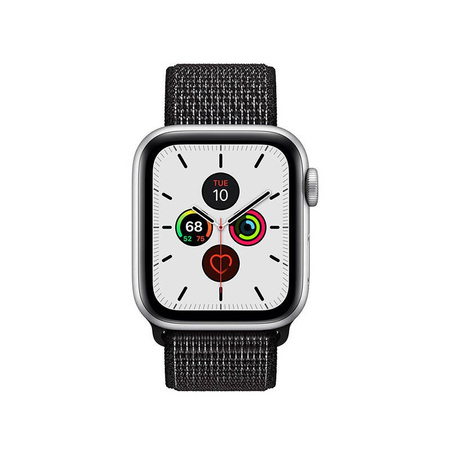 Crong Nylon Reflex - Pasek sportowy do Apple Watch 44/45/46/49 mm (czarny) (CRG-44RFB-BLK)