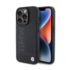 BMW Leather Hot Stamp MagSafe - Etui iPhone 15 Pro (Czarny) (BMHMP15LSLLBK)