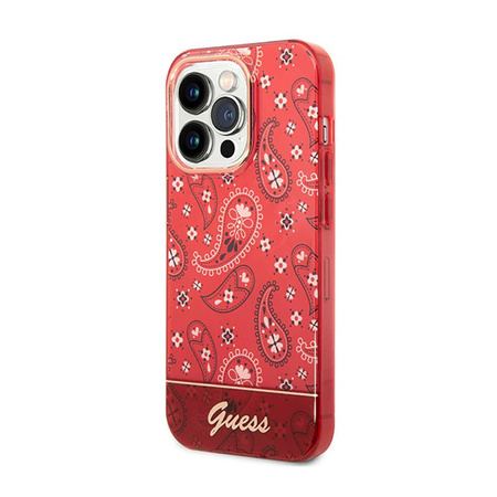 Guess Bandana Paisley - Etui iPhone 14 Pro Max (czerwony) (GUHCP14XHGBNHR)
