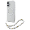 Guess IML Glitter With Pearl Strap MagSafe - Etui iPhone 16 Plus (przezroczysty) (GUHMP16MHGCRELST)