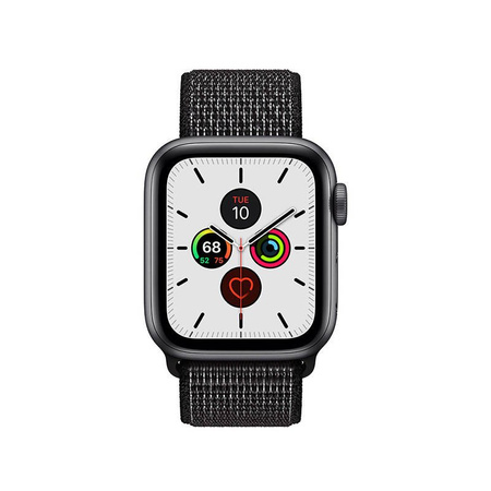 Crong Nylon Reflex - Pasek sportowy do Apple Watch 44/45/46/49 mm (czarny) (CRG-44RFB-BLK)