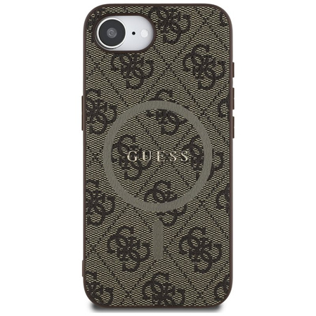 Guess 4G Ring Classic Logo MagSafe - Etui do iPhone 16e (brązowy) (GUHMPSE4G4GFRW)