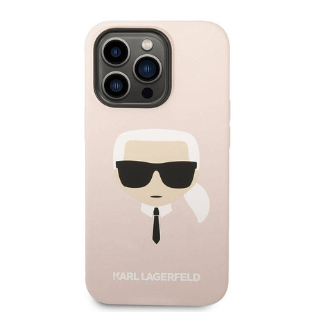 Karl Lagerfeld Silicone Ikonik Karl`s Head MagSafe - Etui iPhone 14 Pro Max (różowy) (KLHMP14XSLKHLP)
