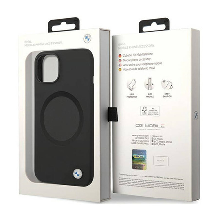 BMW Signature Liquid Silicone MagSafe - Etui iPhone 14 (czarny) (BMHMP14SSILBK2)
