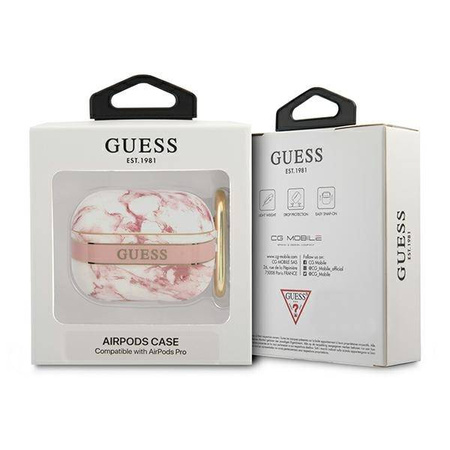 Guess Marble Strap - Etui Airpods Pro (Pink) (GUAPHCHMAP)