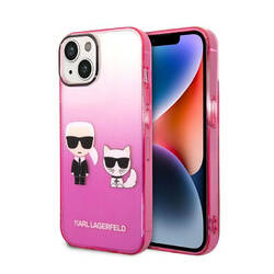 Karl Lagerfeld Gradient Ikonik Karl & Choupette - Etui iPhone 14 Plus (różowy) (KLHCP14MTGKCP)