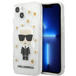 Karl Lagerfeld Iconic Karl Flower - Etui iPhone 13 Mini (przezroczysty) (KLHCP13SHFLT)
