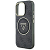 Guess IML Metal Glitter 4G Circle Triangle MagSafe - Etui do iPhone 16 Pro (czarny) (GUHMP16LHG4PRTGK)