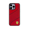 Ferrari Perforated Waves Metal Logo - Etui iPhone 15 Pro (czerwony) (FEHCP15LPWAR)