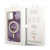 Guess Golden Marble MagSafe - Etui iPhone 14 (Purpurowy) (GUHMP14SHTMRSU)